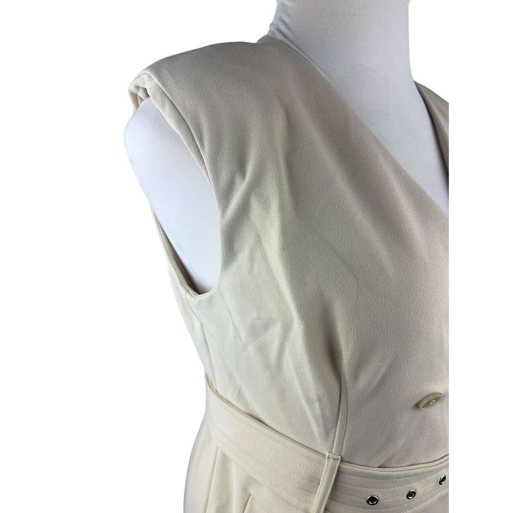 Calvin Klein Sleeveless Double Breasted Belted Trench Dress Tan Women's Size 12 - Picture 6 of 10